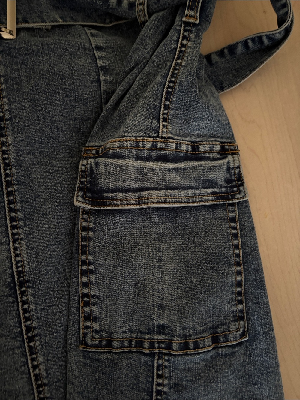 Denim Strapless Belted Women’s Jean Dress - Picture 3 of 3